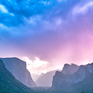 "Tunnel View Lightning Before Dawn"